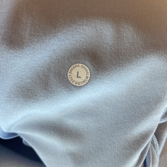 Lululemon Men City Sweat Crew Sweatshirt Sz L Linen Blue Side ZIP Hidden Pocket - Picture 12 of 13